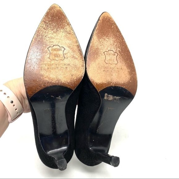 Stuart Weitzman black suede floral pumps - Picture 8 of 9